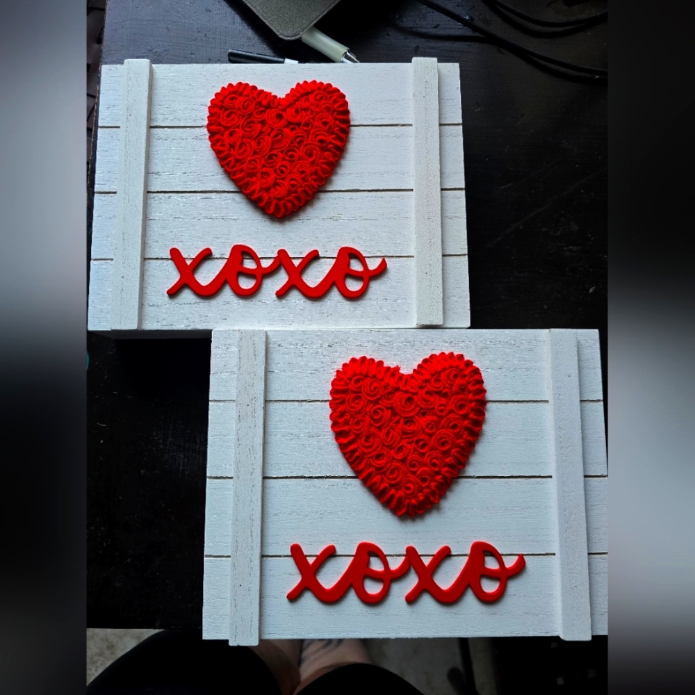 Two Valentines wall.hangings wooden